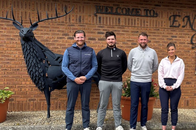 The Enmore Park Golf Club pro shop team of, left to right: Alex Clapp, Alex Elwick, Harry Brown and Alice Plumb.