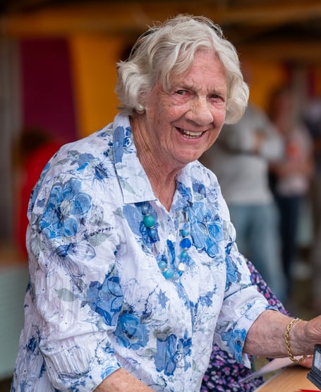 Watchet's Val Norman, who at the age of 86 years, is taking part in the town's first Santa fun run.