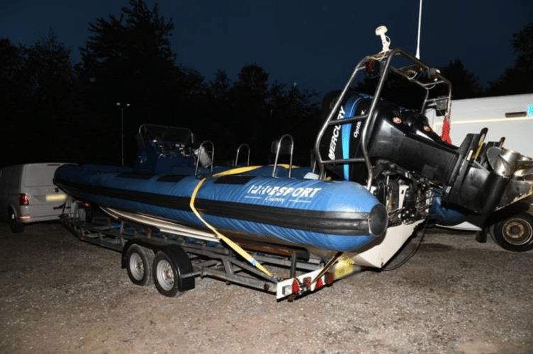 The cocaine smuggling gang's boat seized in Watchet Marina by National Crime Agency officers.