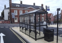Three replacement bus shelters being installed in Minehead