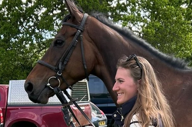 Carly Rumsey who is riding in the Keagan Kirkby Stable Staff Charity Race pictured here with Golden Ace,