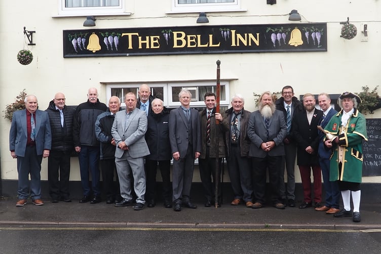 Members of Watchet Court Leet outside the Bell Inn, the town's oldest pub.