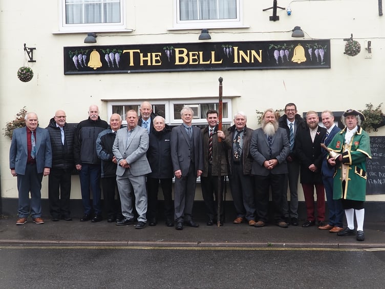 Members of Watchet Court Leet outside the Bell Inn, the town's oldest pub.