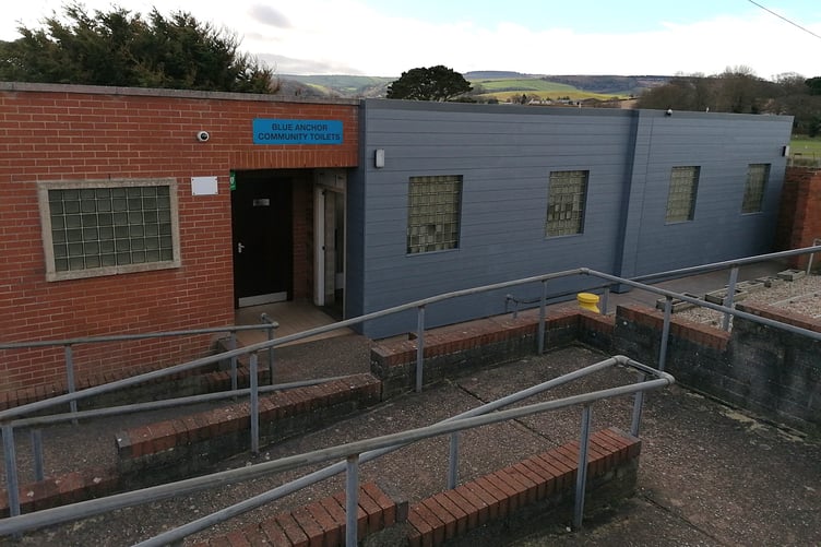 The community toilets on Blue Anchor sea front.