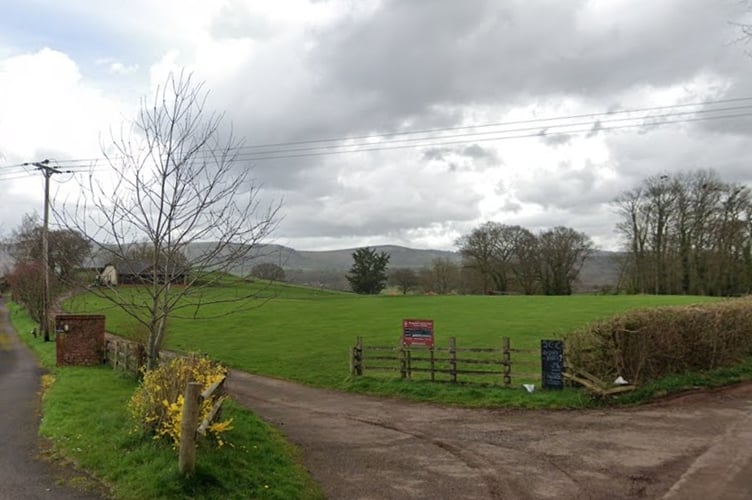 The entrance to Stogumber Cricket Club, close to where a forest nursery log cabin is being planned.