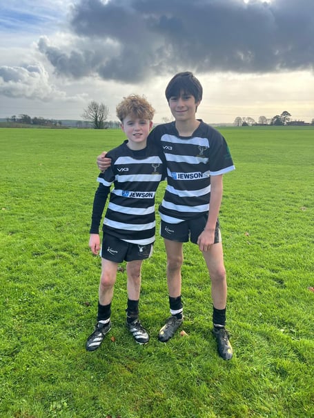 Players of the match Andrew Ayliffe and Harley Colwill.