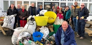 Volunteers clean up beach and town