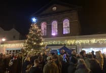 Santa visiting Wiveliscombe as Christmas lights are switched on