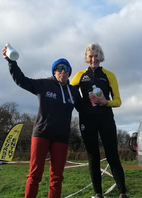 Louise Crossman on the top step