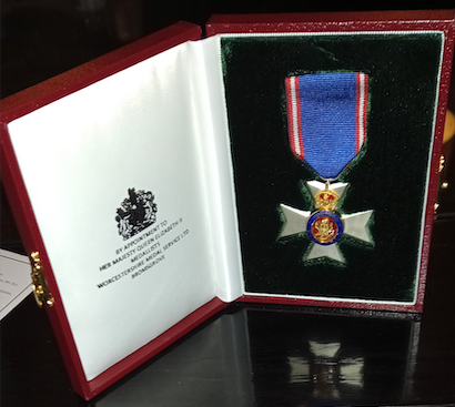 The Royal Victorian Order presented to Chief Insp Chris Conrad.