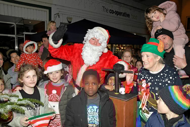 FATHER Christmas was the star of the show as Wiveliscombe's festive lights were switched on.