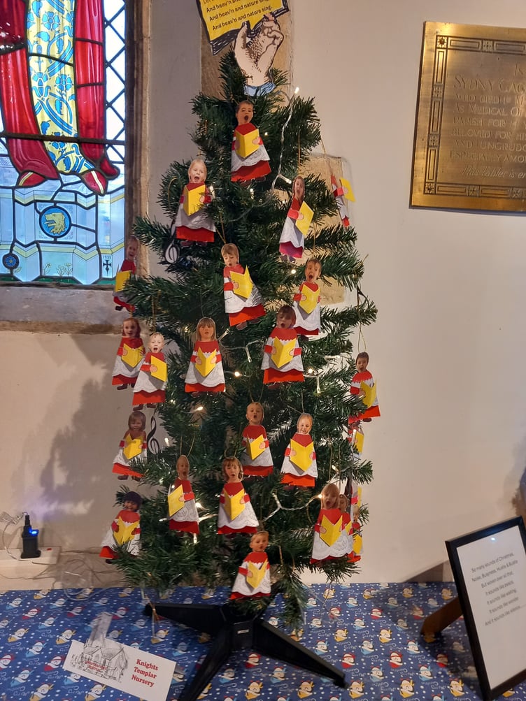 The children of Watchet's Knights Templar Nursery created this entry for the St Decuman's Christmas tree festival.