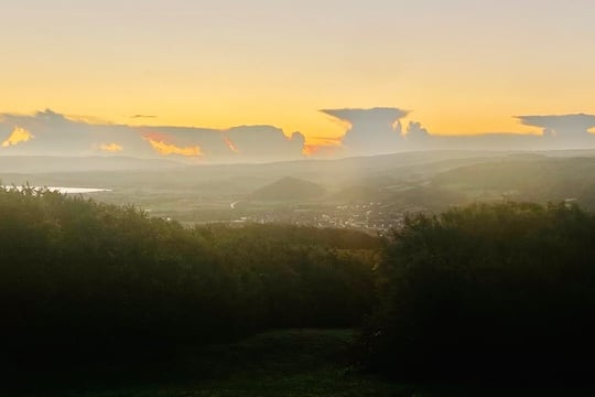 Jacqui Boast from Minehead took this image in the morning from North Hill with Stonehenge-like clouds seen in the distance