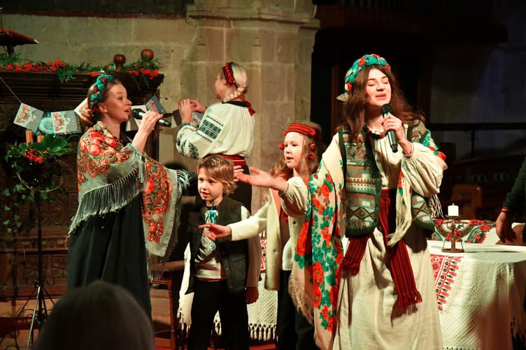 A scene from the Ukrainian production 'Christmas Night' staged in Wiveliscombe.