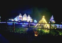 Christmas lights switch-on evening for Dunster Lodge Care Home braves stormy weather