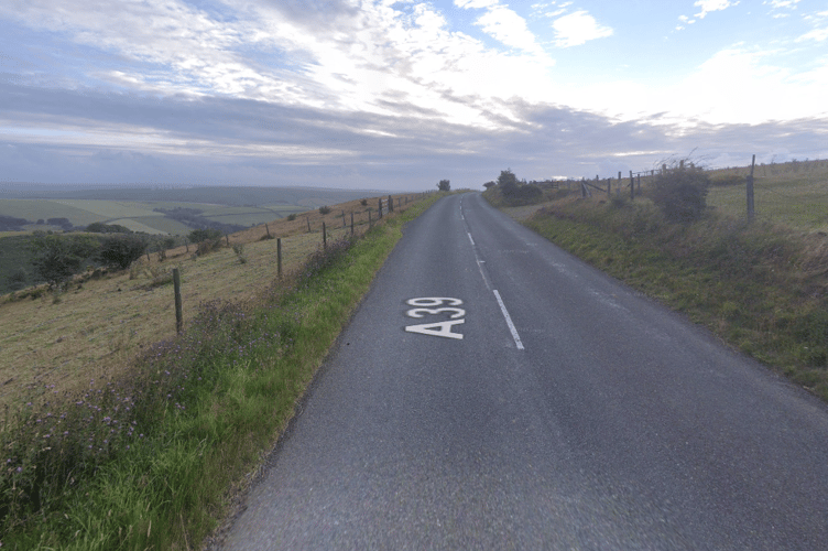 A stretch of the A39 crossing Exmoor.