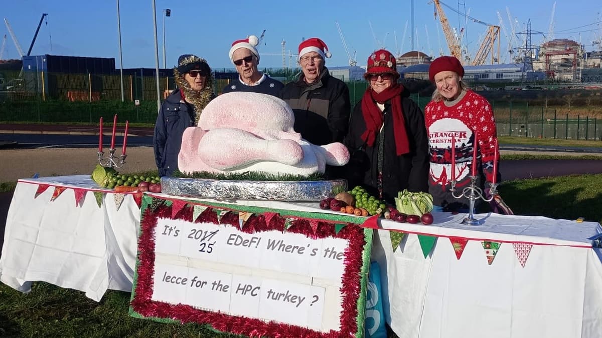 Giant turkey protest at nuclear site