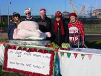Giant turkey protest at nuclear site
