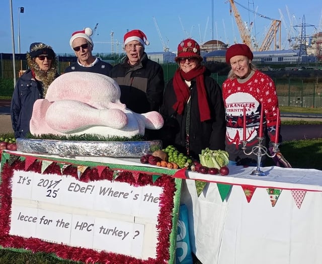Giant turkey protest at nuclear site
