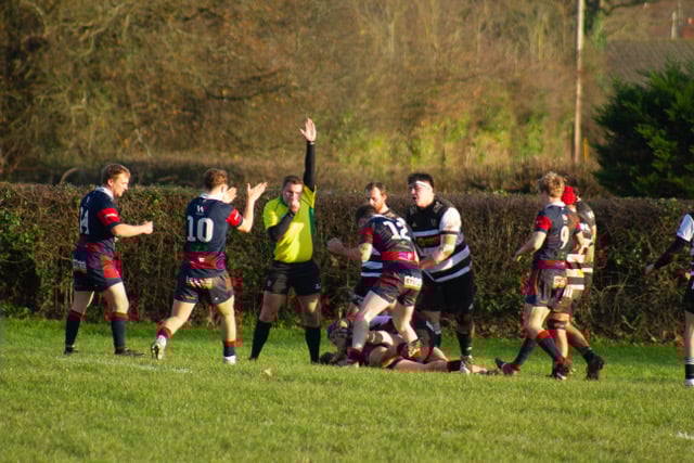Wiveliscombe celebrate one of their tries