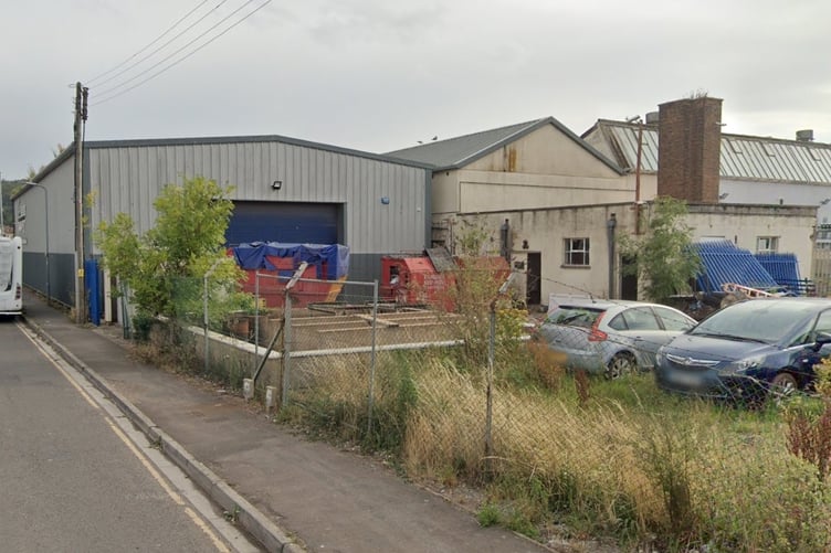 The planned site of a Screwfix store in Mart Road, Minehead.