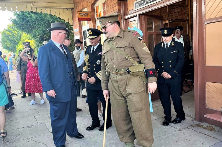 The railway museum at Blue Anchor station was visited by 'the King' and other 'dignitaries' during one of the West Somerset Railway's annual Forties Weekends.