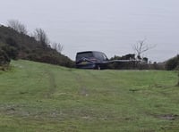 Drama as campervan becomes stuck near clifftop