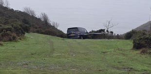 Drama as campervan becomes stuck near clifftop
