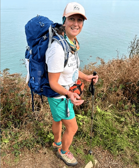 Intrepid round Britain charity walker Blue Wilson who will be walking the West Somerset coast straight after Christmas.