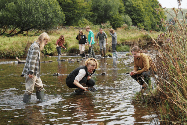 Young people taking part in an Exmoor Pioneers project.