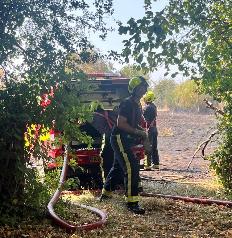 A Devon and Somerset Fire and Rescue crew tackling a previous heathland blaze.