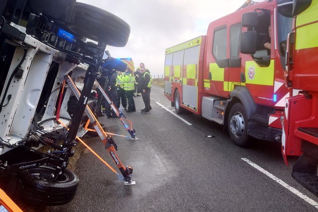 Storm Bram: Two trapped as crash closes A39