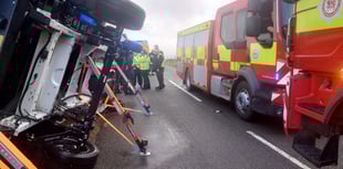 Storm Bram: Two trapped as crash closes A39