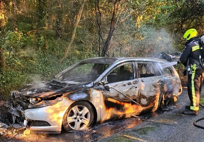 A previous car fire dealt with by Devon and Somerset Fire and Rescue crews.