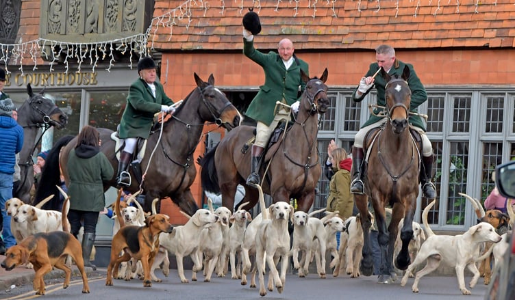 Vale of Taunton and Banwell Harriers pictured at a meet in Wiveliscombe on New Year's Day.
