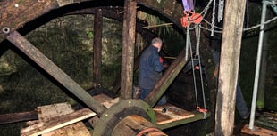 Historic waterwheel undergoing restoration