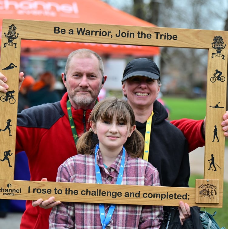 Minehead schoolgirl Darcey Curran, who fund-raised for Exmoor Search and Rescue with her parents Mark and Jack, by completing the Channel Events Community Canal Run.