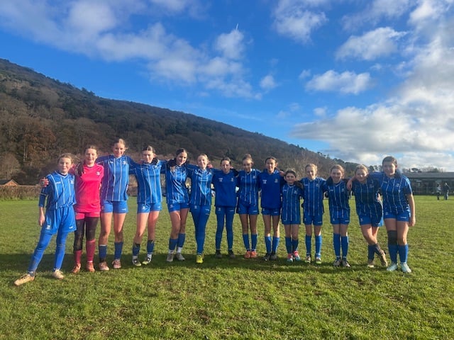 Minehead Under 13 girls' victorious side