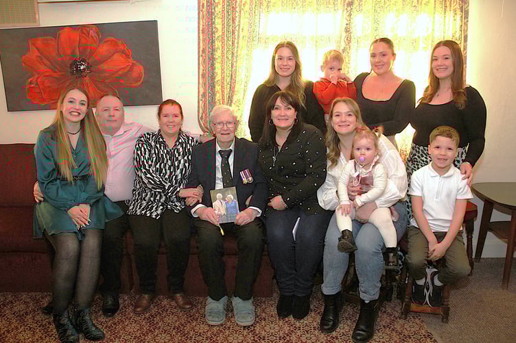 Several generations of the family gathered for the 100th birthday of Watchet's George Lewis.