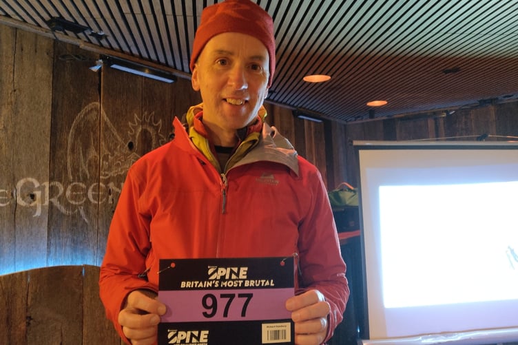 Exmoor Search and Rescue Team's Richard Sansbury before the start of the Montane Winter Spine challenge.