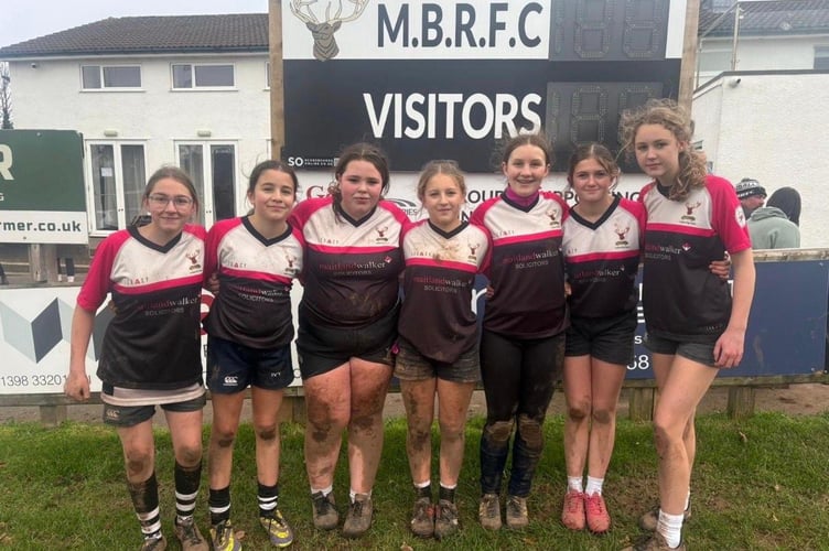 A group of the combined Bridgwater and Minehead Girls Under 14s   