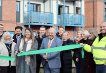 Ribbon cutting for official opening of Minehead's Rainbow Way council housing estate