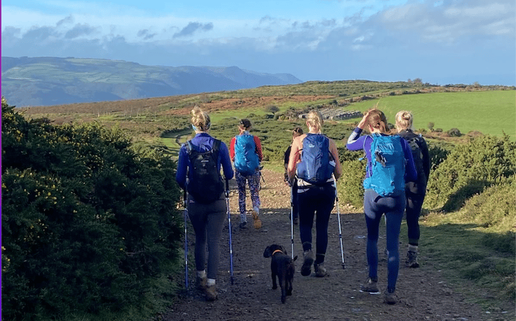 Pictured training are some of the West Somerset women who will be perambulating Exmoor to support the Moorland Federation's eight first schools.