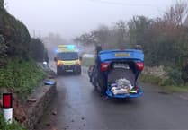 One injured as car turns upside down in early morning Blue Anchor crash