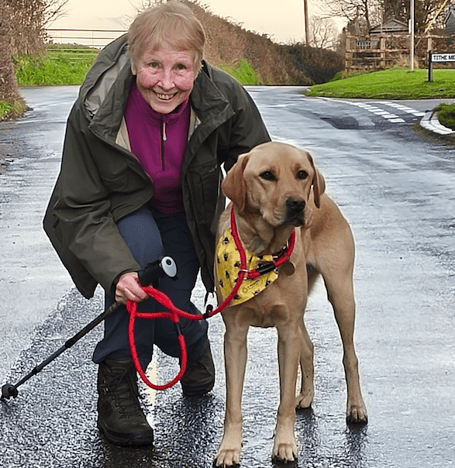 Alison Kent and her Labrador Benji, of Fitzhead, are walking 100 miles to raise sponsorship for St Margaret's Hospice.