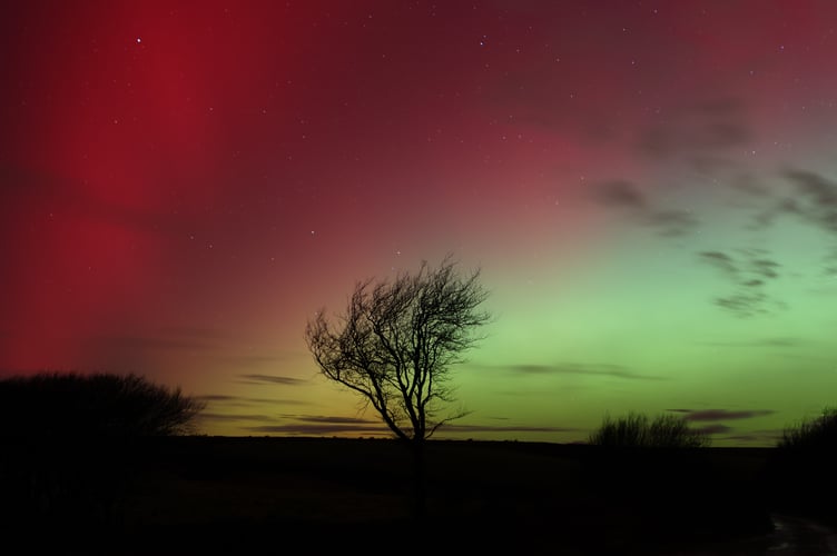 The aurora borealis over Exmoor skies.