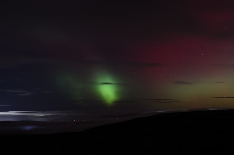 A green shimmer in the sky.