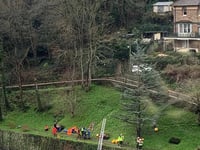 Drama as woman falls into raging river