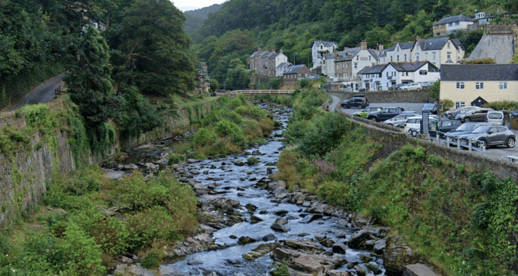 How the flow of the East Lyn River looks in 'normal' times.