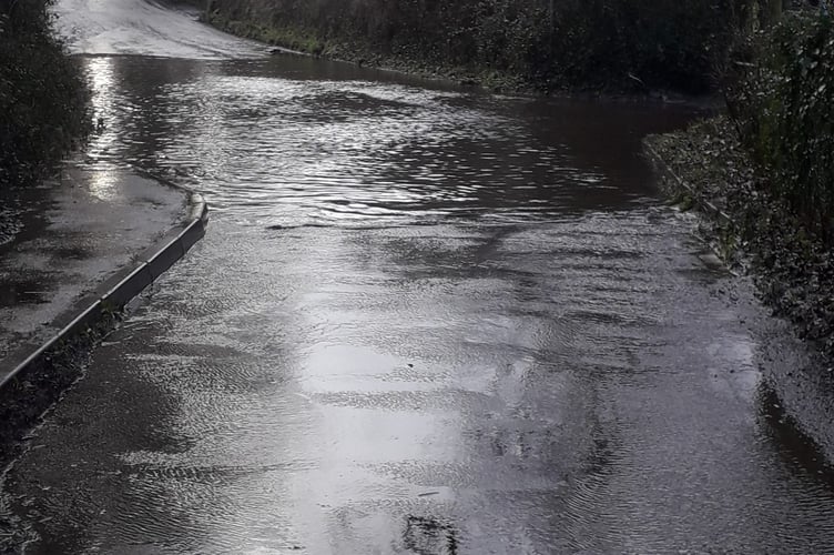 A flooded Wellington road this week.